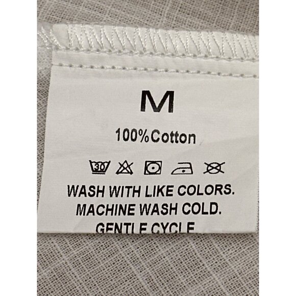 CCC White Cotton V Neck Peplum Crop Top Lace Cap Sleeves Size Medium Boho Chic - Picture 6 of 8